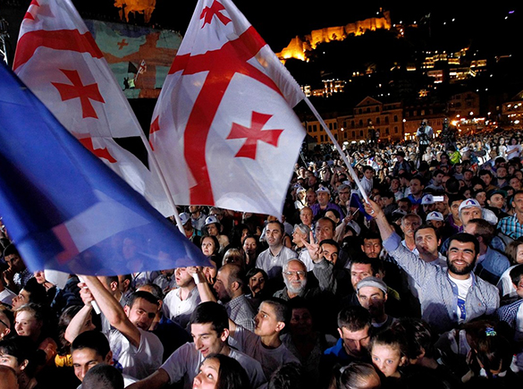 Georgians celebrating the signing of the Association Agreement in 2014. 