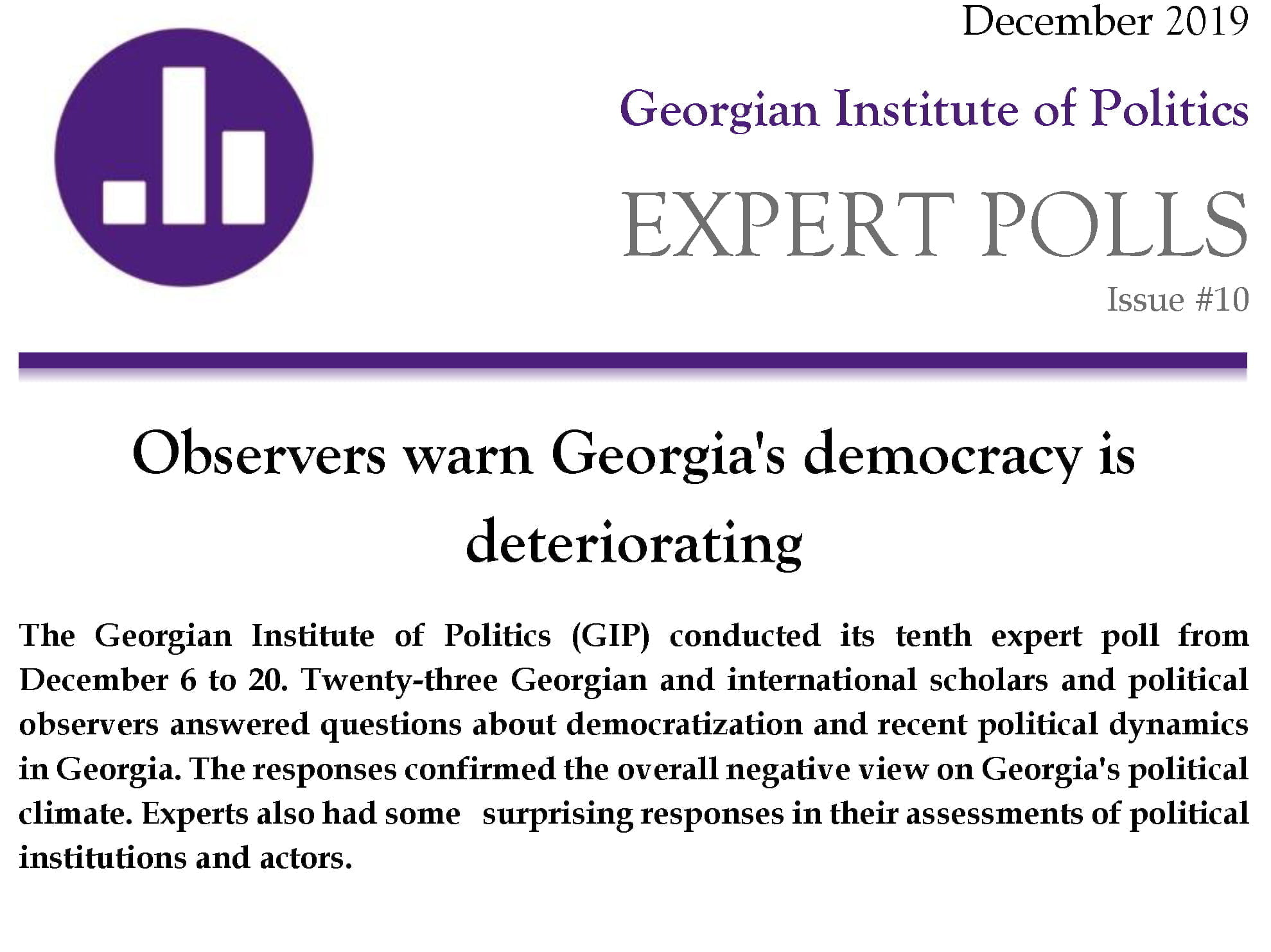 Observers Warn Democracy is Deteriorating GIP